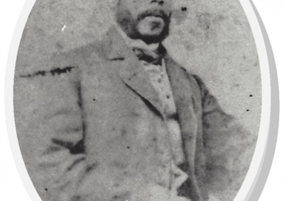 Isaac D. Shadd, Mary Ann Shadd Cary's brother, attended the Chatham Convention. It is speculated that Brown stayed at his house during the Chatham Convention. Image courtesy of Chatham-Kent Black Historical Society. Shadd is sitting down, with one hand in his lap. He is looking to the side and is dressed in a jacket.
