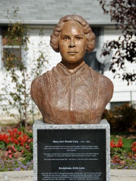 A bust of Mary Ann Shadd Cary in BME Freedom Park at Chatham, Canada.