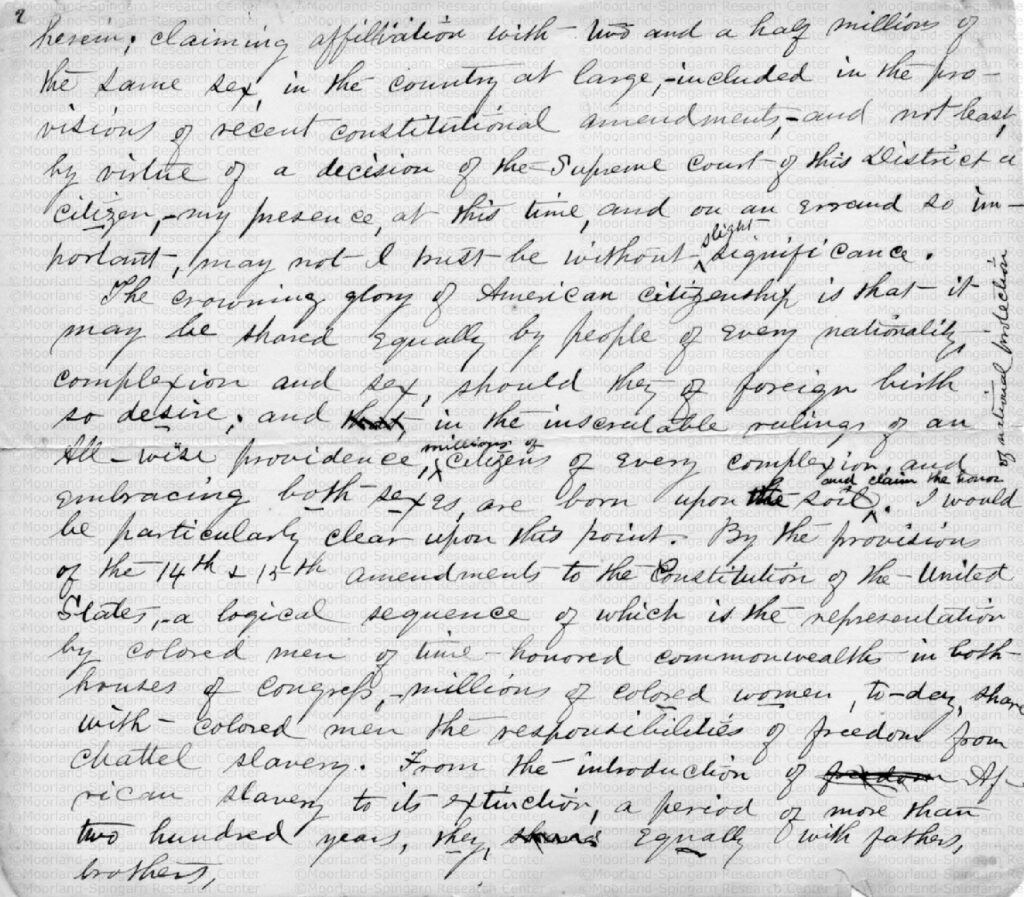 "The Right of Women to Exercise the Elective Franchise, Under the 14th Article of the Constitution" by Mary Ann Shadd Cary page 3