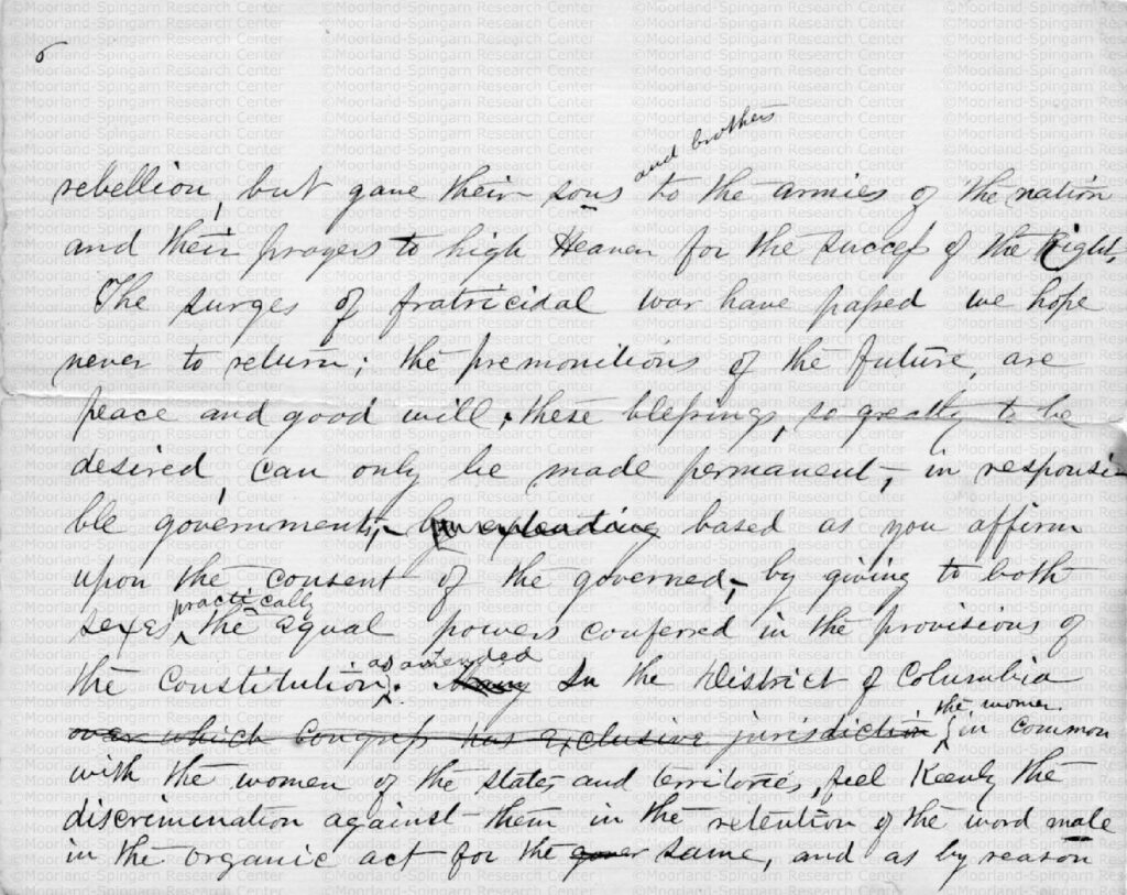 "The Right of Women to Exercise the Elective Franchise, Under the 14th Article of the Constitution" by Mary Ann Shadd Cary page 7