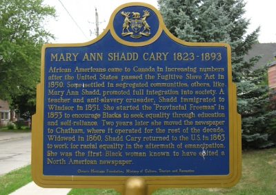 Mary Ann Shadd Cary Ontario Plaque
