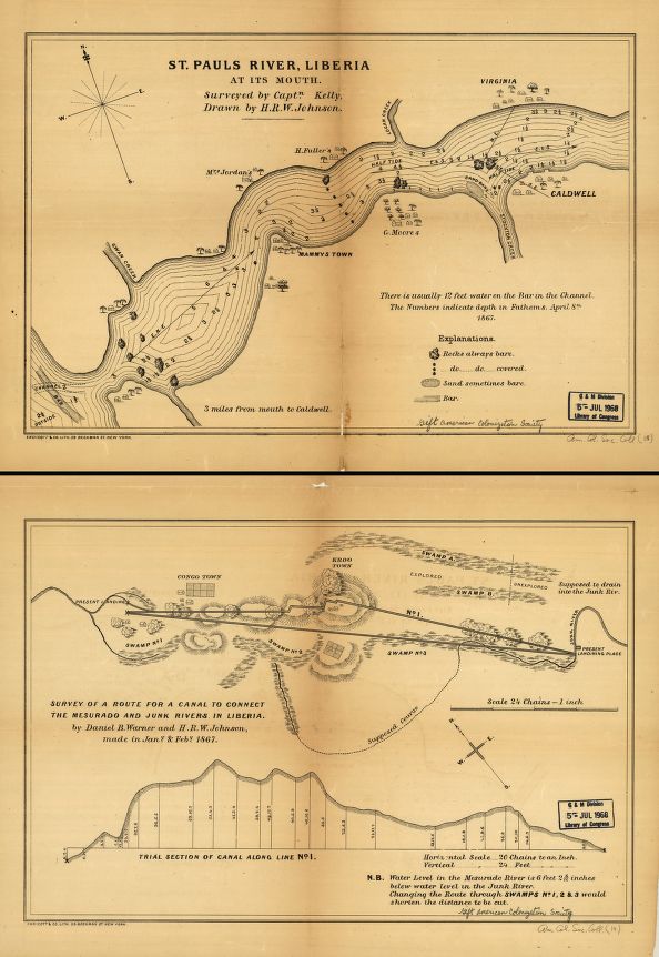 Map of St. Pauls River, showing its depths. Made in April 1867